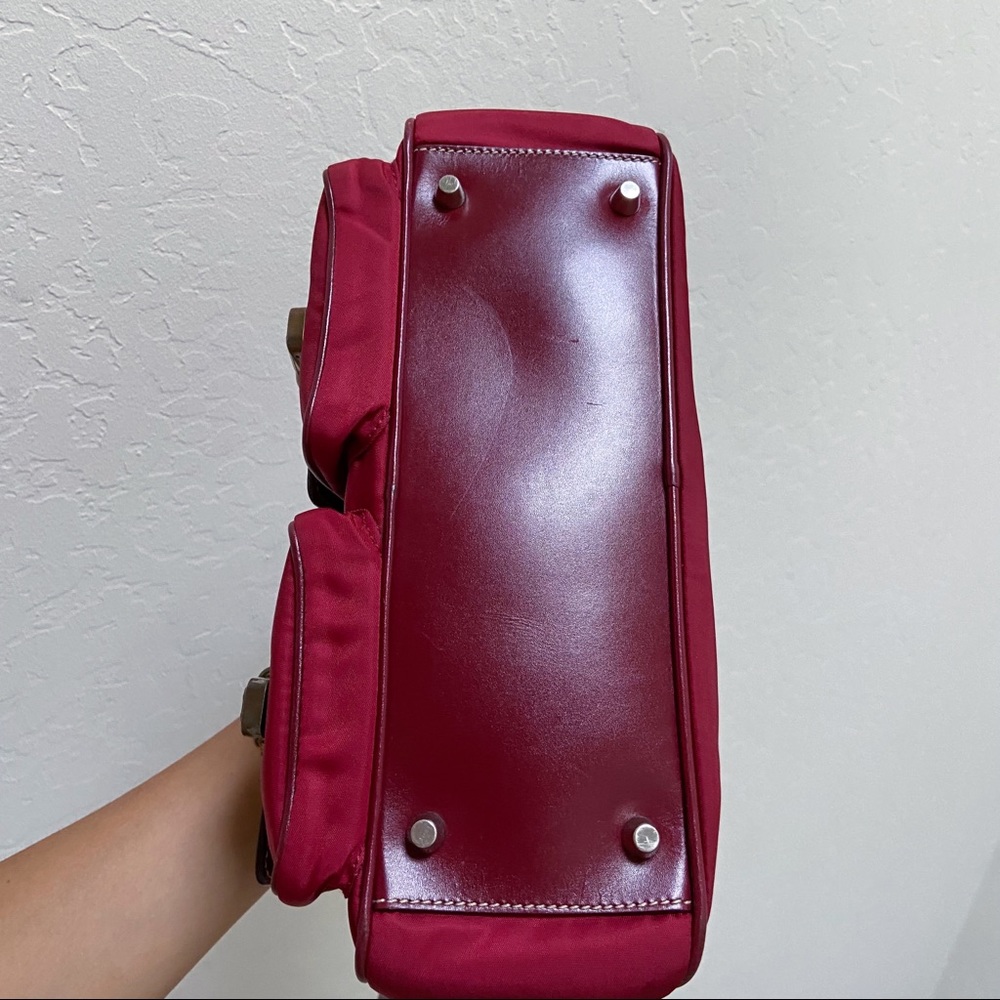 Prada Vintage Red Tessuto Tuc Handbag - Picture 9 of 13